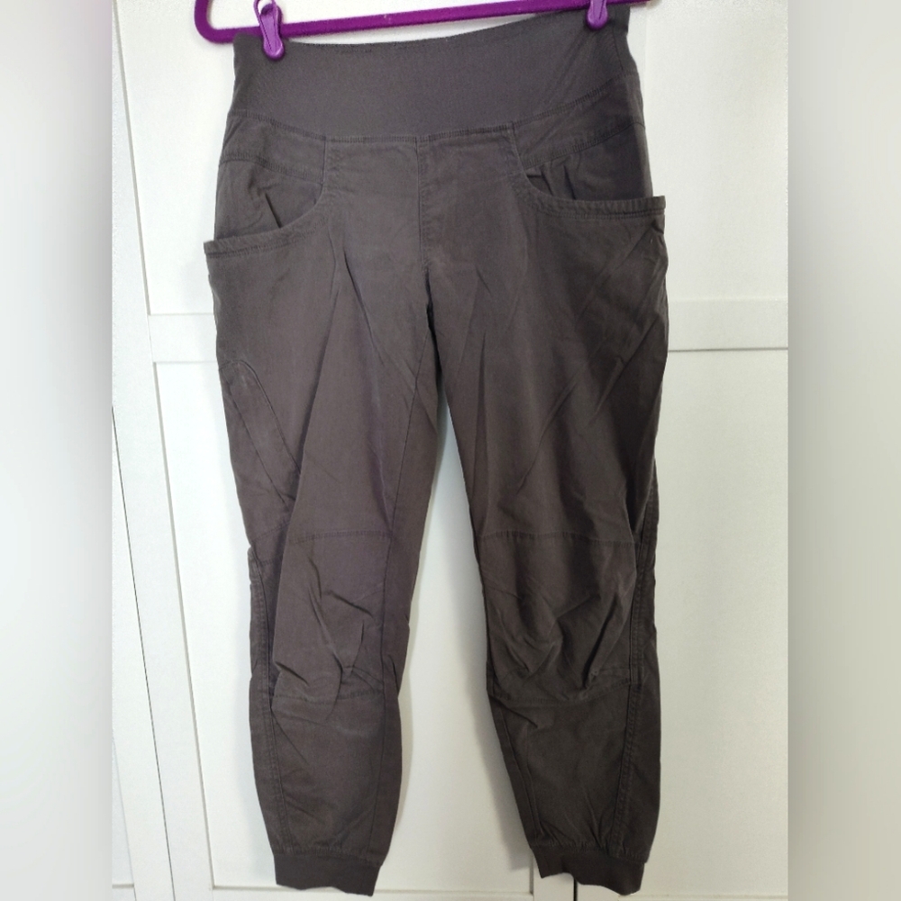 prAna Womens Breathe Gray Jogger Pants Hiking Outdoors Size Med 26" Inseam EUC